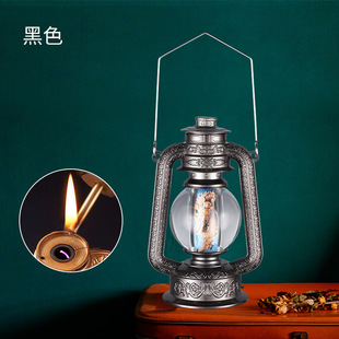 跨境复古马灯老式油灯形状油电混合打火机电弧火柴合一点烟器