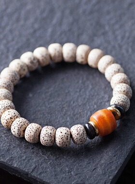 海南原生态星月菩提手串木质莲花吊坠女款手链象牙果醒狮文玩佛珠