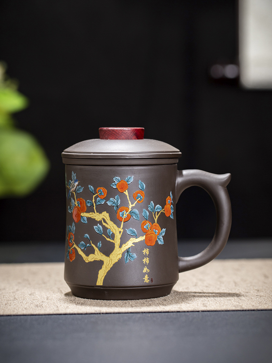 紫砂杯壶陶瓷茶杯马克杯水杯茶杯牛奶杯个人办公杯咖啡杯礼品