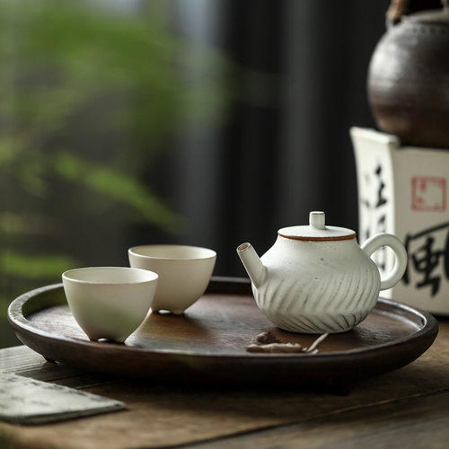 晴先生全手工日式复古纯色粉引系列紫砂泥茶具工夫茶单壶泡茶壶套