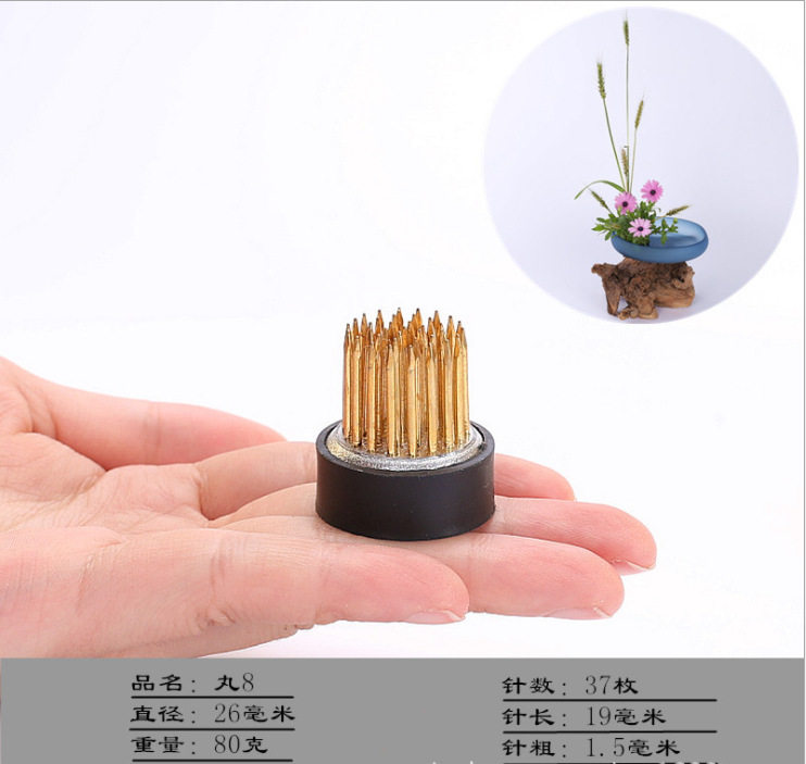 日式小原流插花器铜针剑山插花底座花道器具茶道花艺花插剑山花器