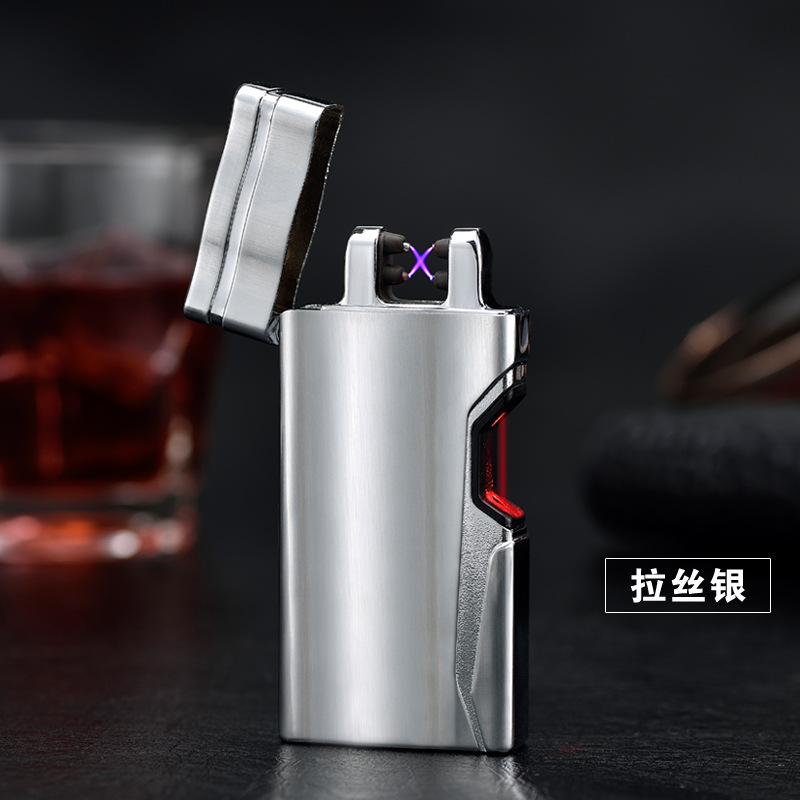 升级款红外线感应打火机交叉双电弧充电打火机轻触电子感应点火
