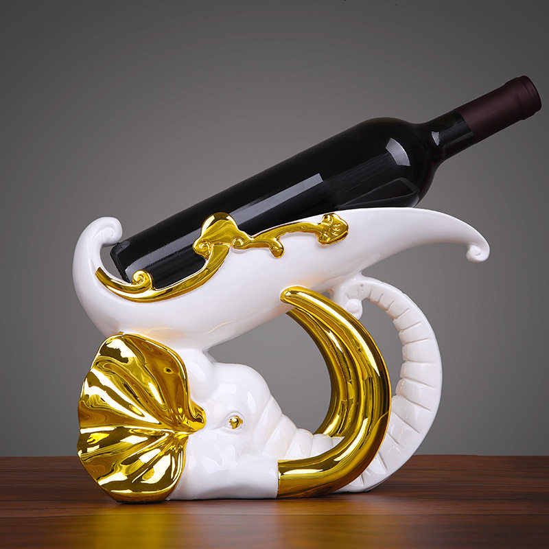 代发大象红酒架摆件欧式树脂