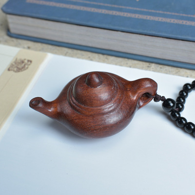 财招貔貅有求必应挂件吊坠质文玩工艺品手把件饰小叶紫檀木