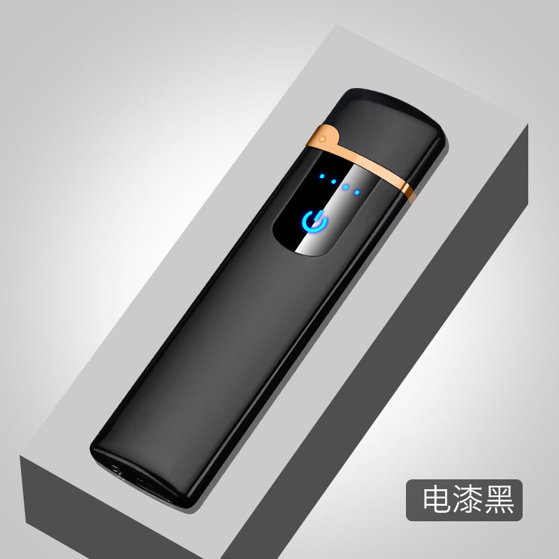 工厂超薄金属防风指纹触摸usb充电打火机创意礼品广告定制