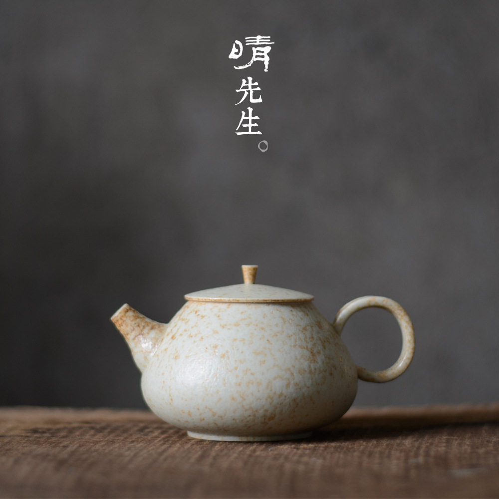 景德镇手工茶具亚光志野釉茶壶复古志野烧泡茶器窑变小茶壶陶壶