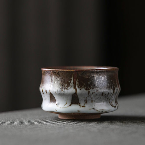 手工茶杯志野烧主人杯功夫品茗杯景德镇陶瓷茶具个性礼品日式岩泥