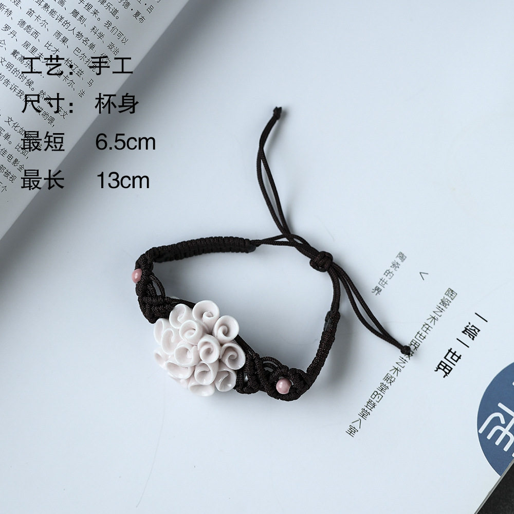 原创唯美手工森女系花朵手链女清新复古首饰品文艺编织手绳礼物