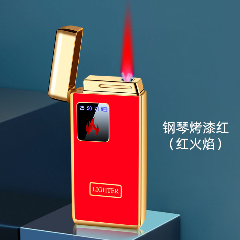 WF19号红色火焰气电合一打火机创意感应点火打火机抖音快手爆款