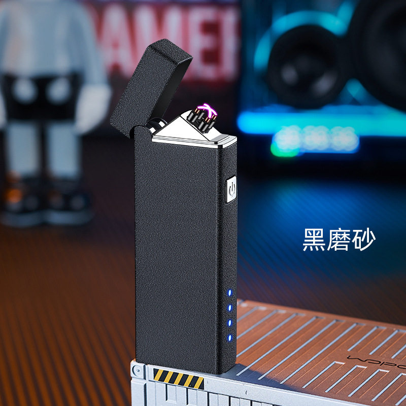 触摸感应高颜值双电弧打火机激光雕刻充电防风点烟器XH216