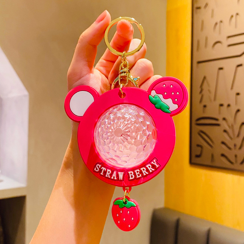 钥匙扣公仔网红男生车钥匙挂饰女书包创意卡通七彩氛围灯挂件