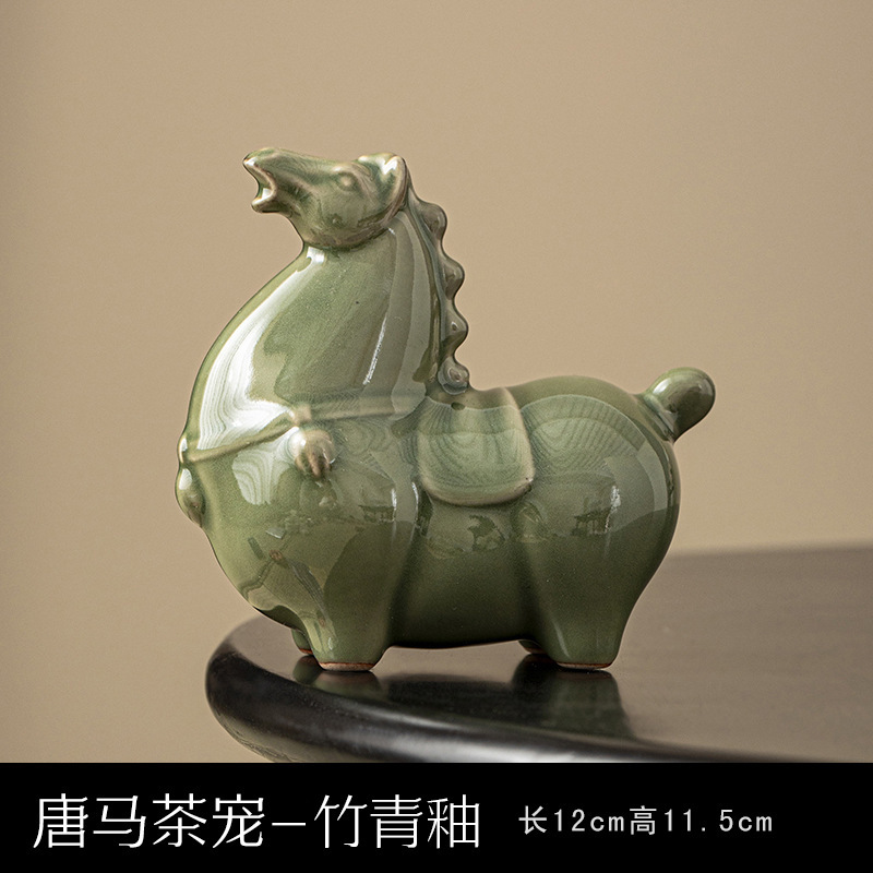 西安文创陶瓷富贵唐马摆件唐三彩家居桌面饰品书房摆设旅游纪念品