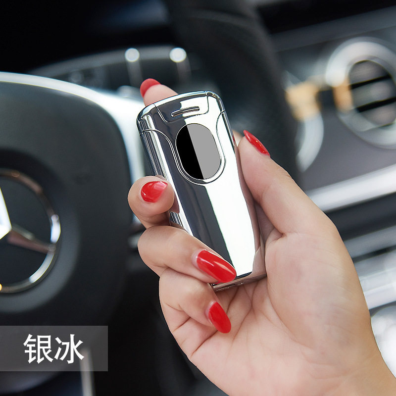 双电弧感应触摸电量显示点烟器充电指纹点火打火机HF-801
