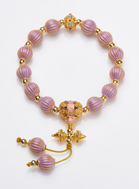 寺庙风景泰蓝灯笼珠六字真言金刚杵手链合集紫色白色黑色宫廷手串