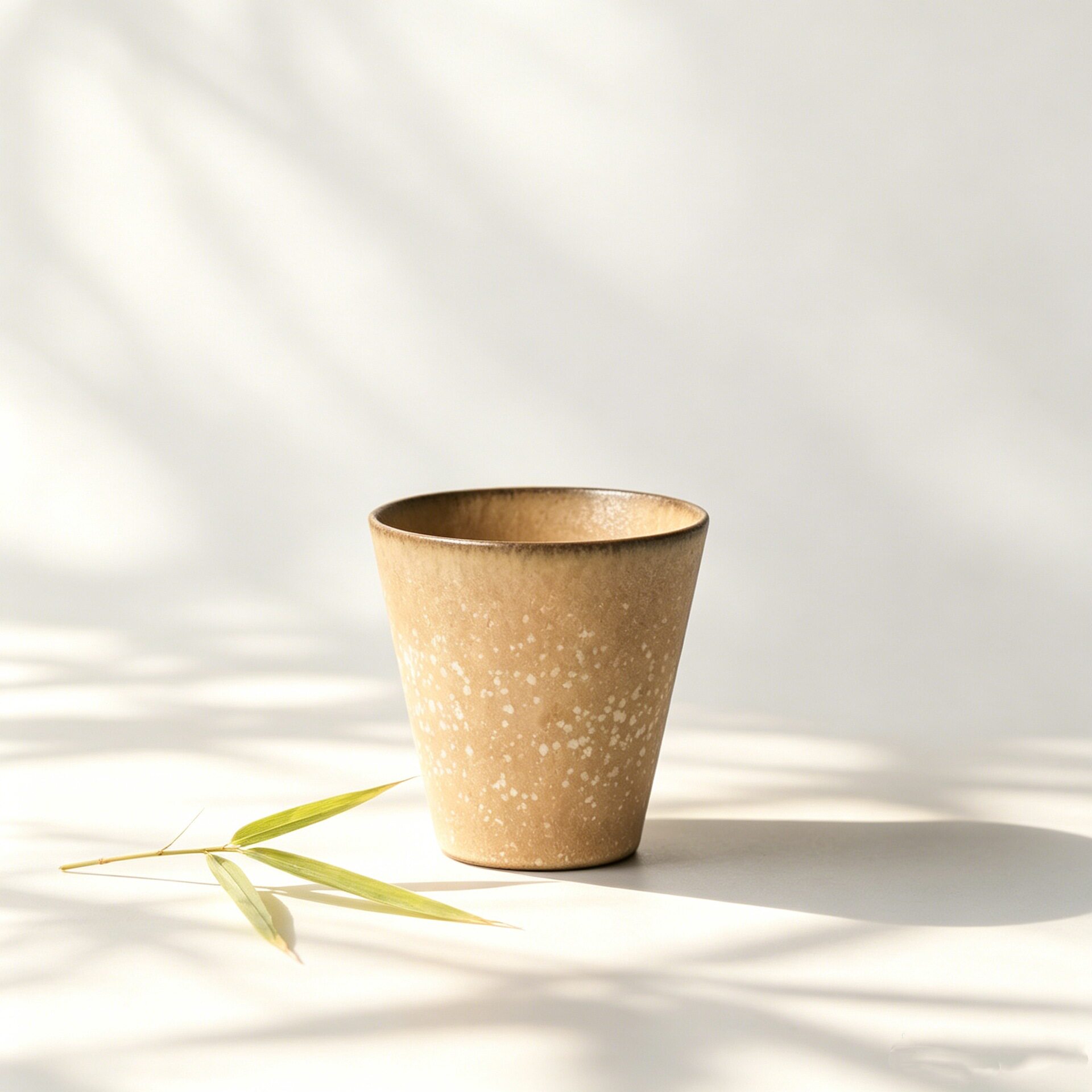 奶茶色柴烧马蹄杯纯手工紫砂斗笠杯岩茶乌龙红茶杯个人品茗杯