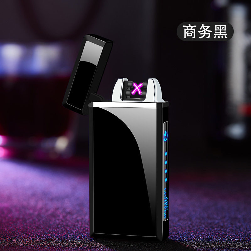 USB充电打火机简约男士创意点烟器定制广告HB190双电弧
