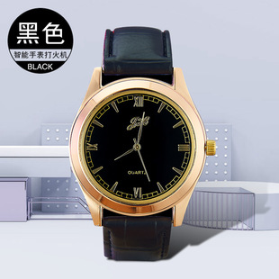 创意多功能电子手表点烟器USB电子打火机男士 腕表礼品