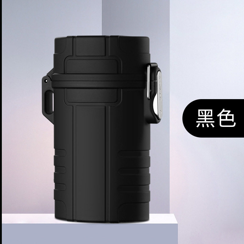 户外用品烟盒充电点烟器二合一大容量20支装便携防水防风挂绳烟罐
