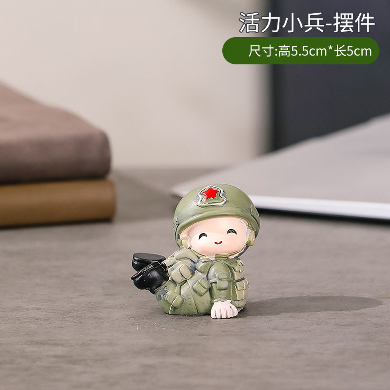 直供家居摆件特种兵卡通公仔新款娃娃玩偶树脂工艺品创意装饰