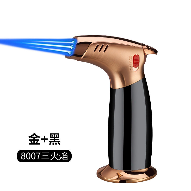 BD8007弯头喷枪打火机三直冲创意多功能焊枪点火枪跨境