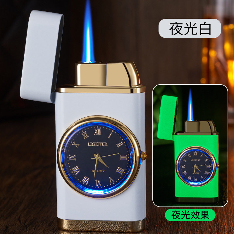 个性创意多功能手表打火机带LED灯一机多用抖音网红夜光火机