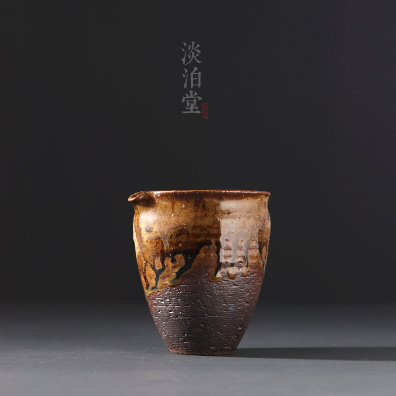 景德镇手工仿柴烧陶瓷公道杯日式粗陶分茶器公杯匀水杯茶海