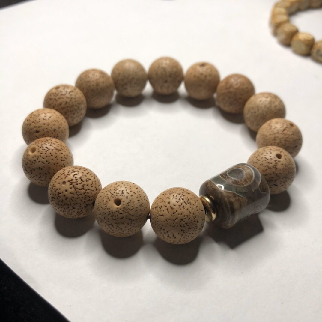 海南冰花苹果园黄金籽星月菩提手串单圈干磨玄月佛珠菩提冷门文玩