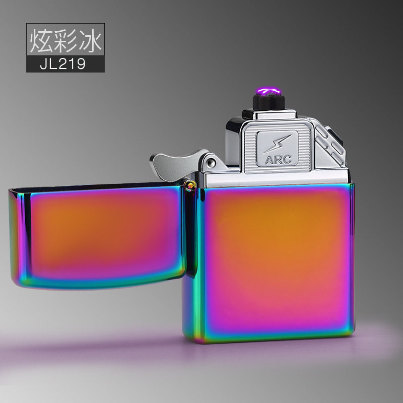 双弧点烟器冰面DIY定制自定义充电打火机USB交叉双电弧JL219