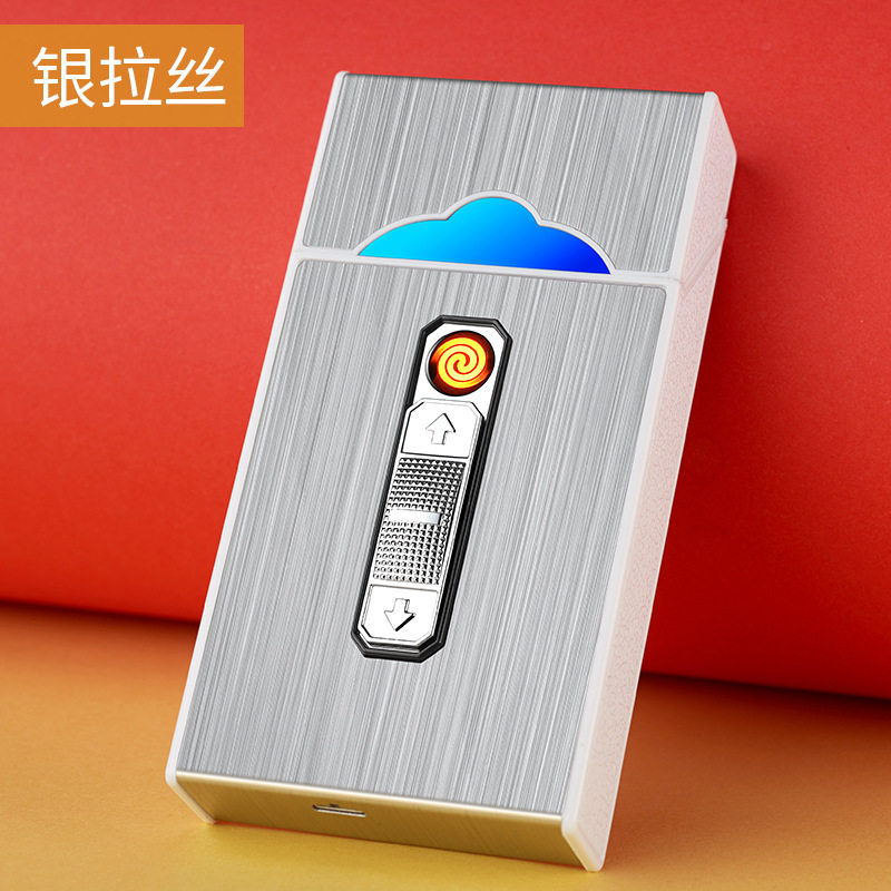 多功能打火机烟盒一体便携点烟器20支装细支烟盒火机跨境