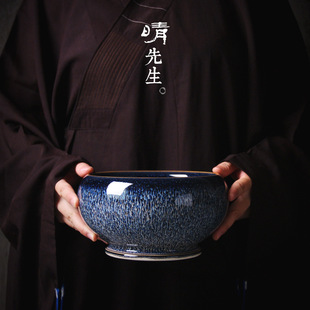 景德镇窑变茶洗加厚大号陶瓷水洗建盏茶碗天目彩釉功夫杯洗水洗