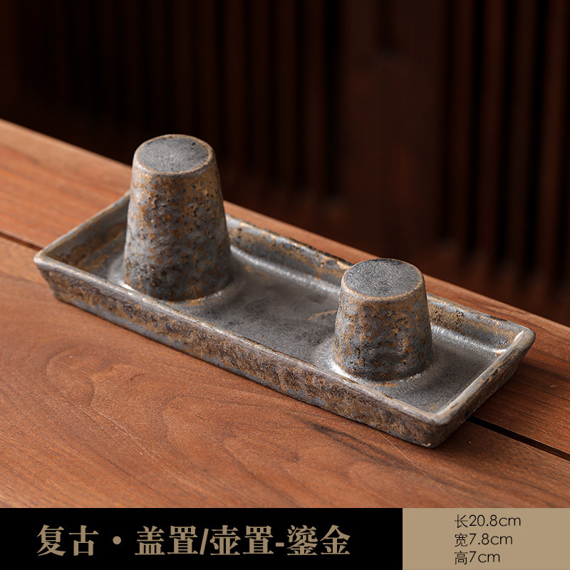 粗陶晾壶架盖置盖托复古紫砂茶壶壶承功夫茶具配件家用陶瓷凉壶架