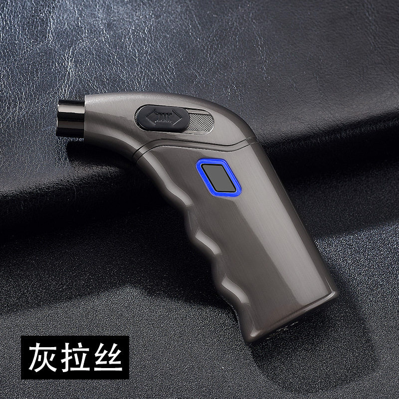 HB-155雪茄烟斗双电弧脉冲点烟器金属防风充电打火机安全开关