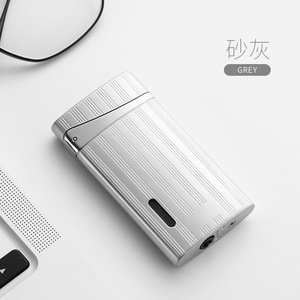 XF-2301工厂广告打火机DIY可视气窗金属直冲蓝焰充气打火机