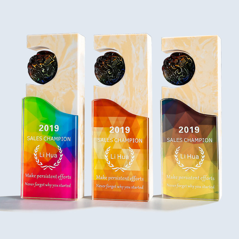 水晶奖杯定制定做创意雕刻字大理石玻璃奖牌公司颁奖奖杯制作