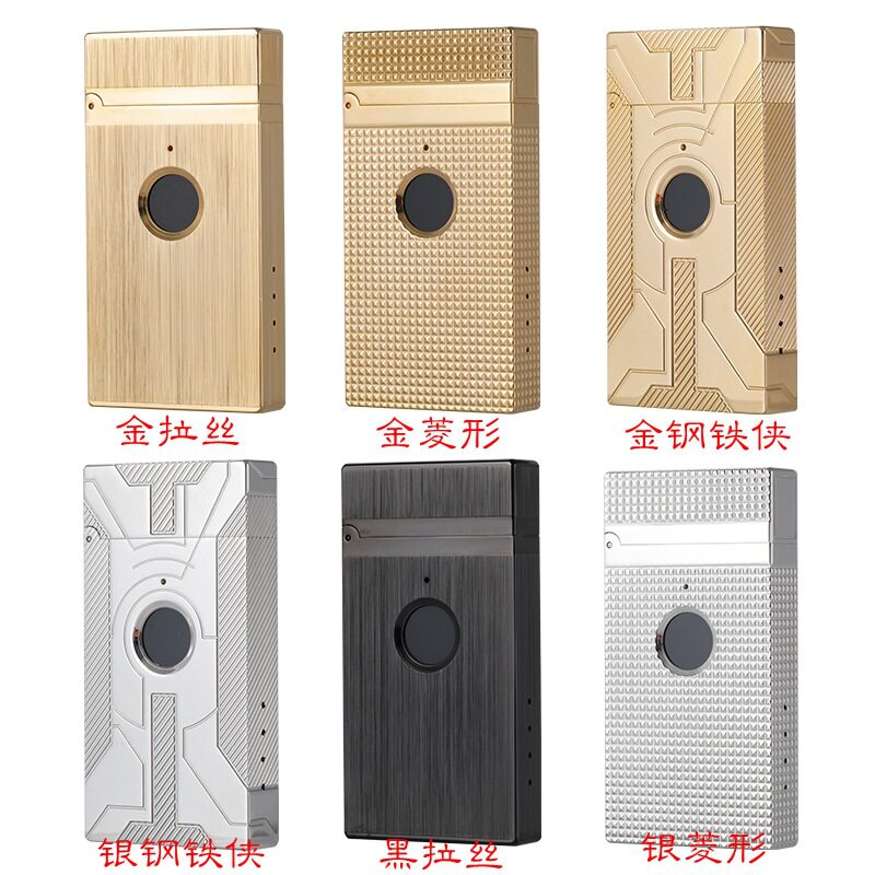 全铜高端朗声双电弧KP621真指纹纯铜钢音USB充电打火机