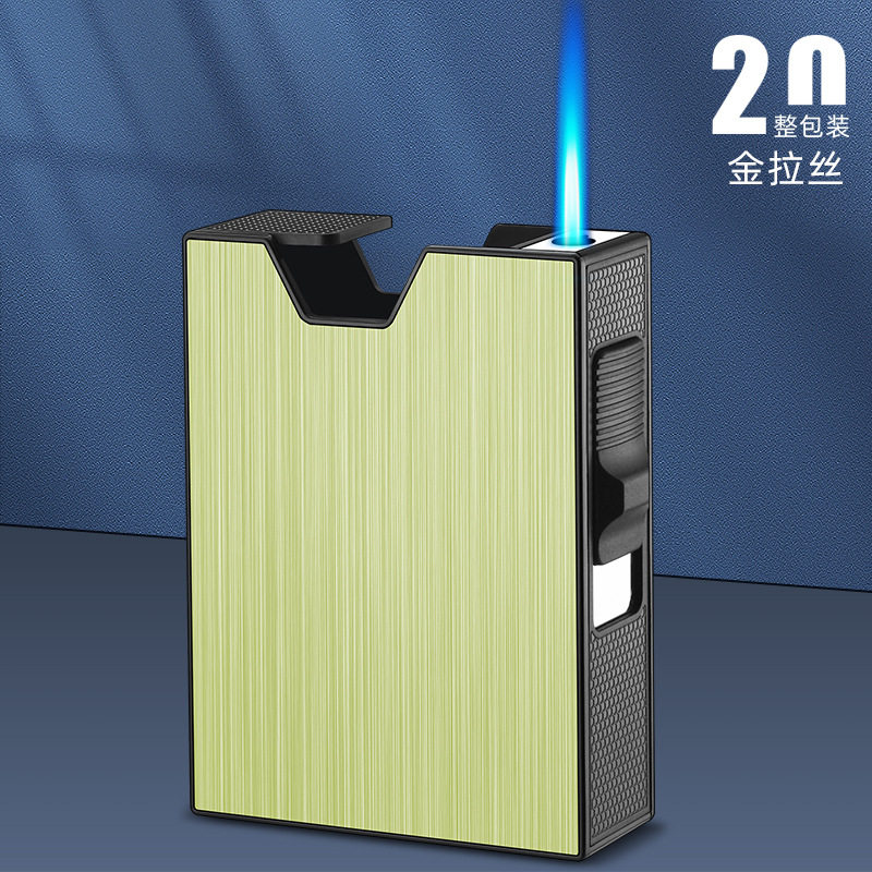 烟盒打火机一体便携烟盒点烟器防风直冲防水抗压烟盒跨境