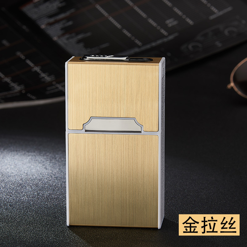 烟盒20支装USB充电脉冲便携式软包个性创意烟盒点烟器打火机电弧