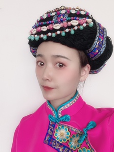 云南丽江泸沽湖怒江普米族纳西族傈僳族摩梭服装头饰演出服定制