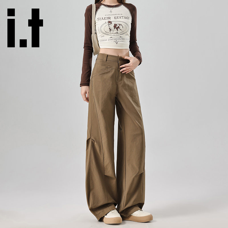 it超流行阔腿工装裤女秋冬季梨形