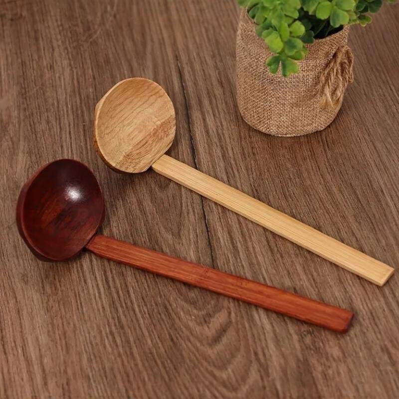 龟勺麻辣火锅漏勺楠木长柄日式面馆拉面汤勺竹制创意龟甲捞勺调羹