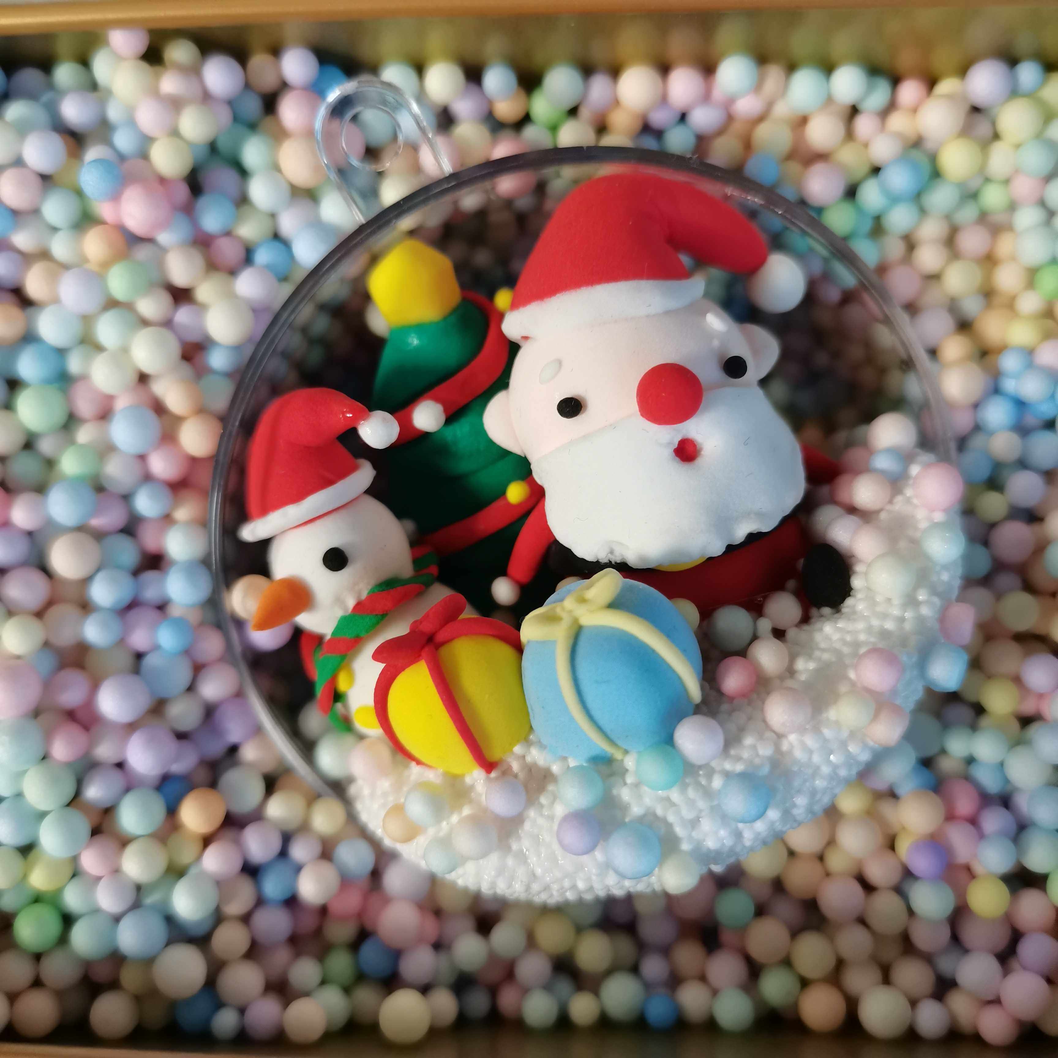 超轻粘土手工成品/材料包 圣诞节礼物 圣诞老人挂件  车挂diy创意