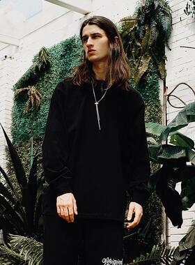 THE V BRAND Basic黑白纯色百搭基础款嘻哈街头宽松休闲长袖T恤