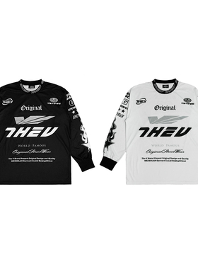 THE V BRAND复古赛车服风格轻薄运动速干面料百搭防晒服长袖T恤