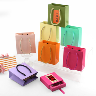 彩色悬浮首饰盒包装袋珠宝饰品礼品袋送礼手提纸袋印logo国潮贴纸