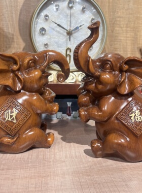 招财纳福大象摆件办公室家居摆件