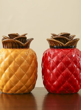 陶瓷菠萝茶叶防潮密封罐创意储物