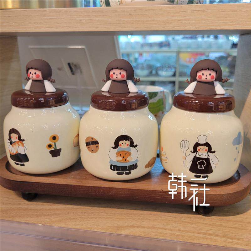 网红调料罐套装家用陶瓷盐盒子调料盒味精厨房收纳盒高颜值调味罐