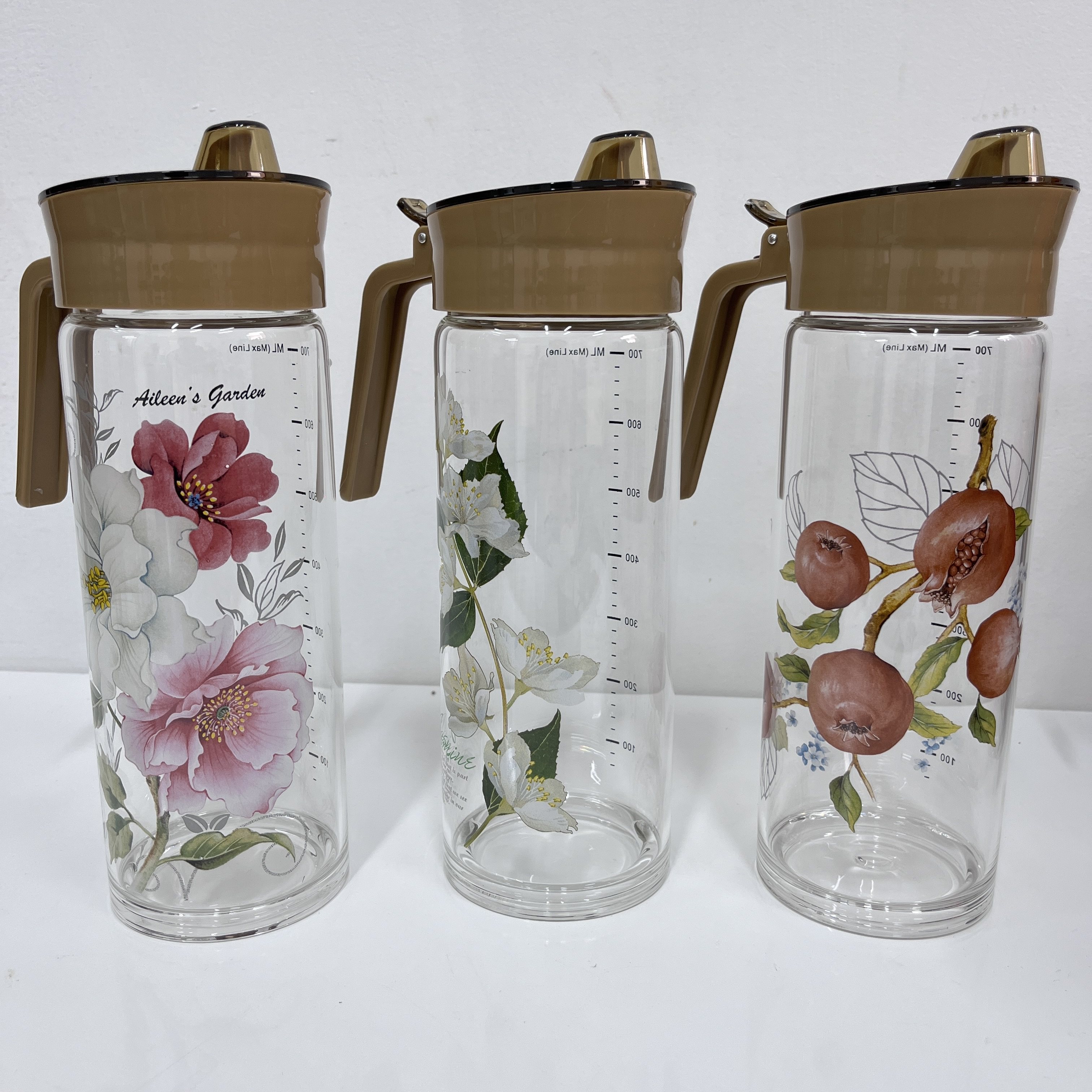 石榴茉莉木莲多用油壶大中小号厨房家用大容量调料壶防漏带刻度