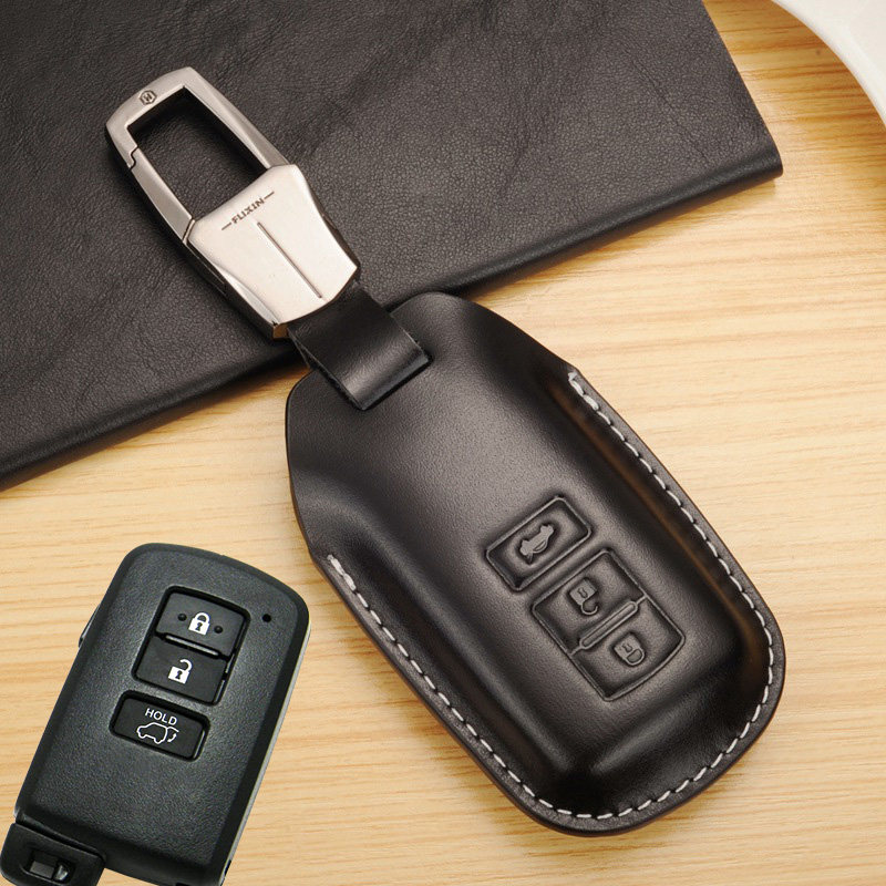 适用于丰田七代凯美瑞钥匙套真皮12 13款7代一键启动智能钥匙包扣