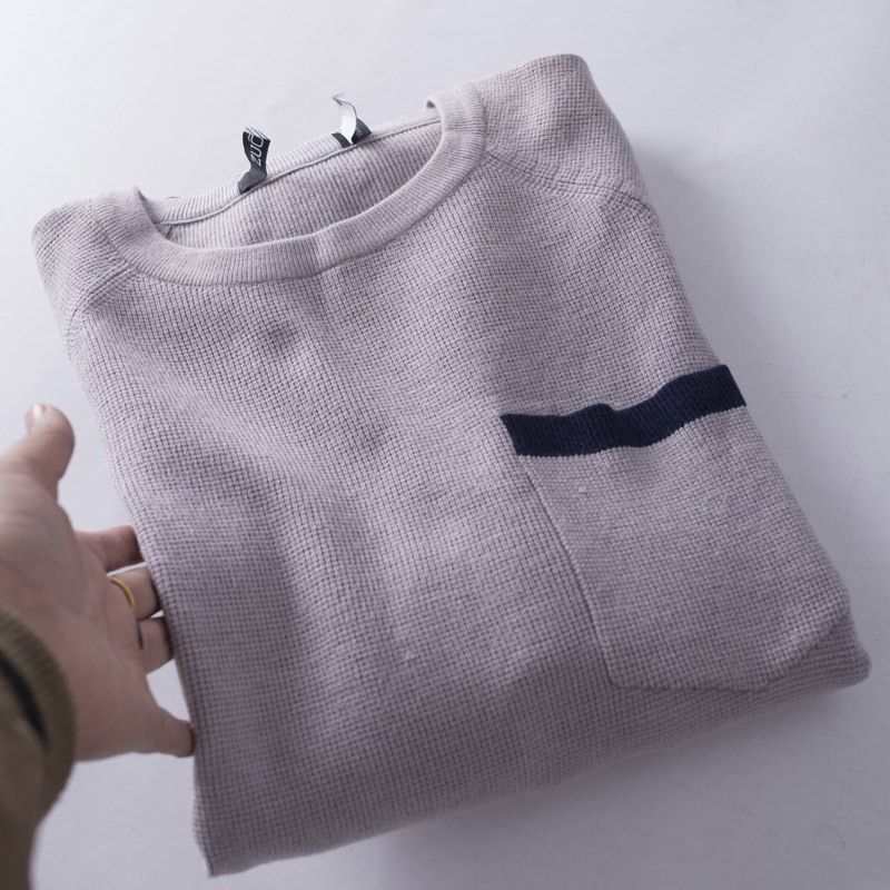 撤柜尾货男士圆领套头针织衫毛衣